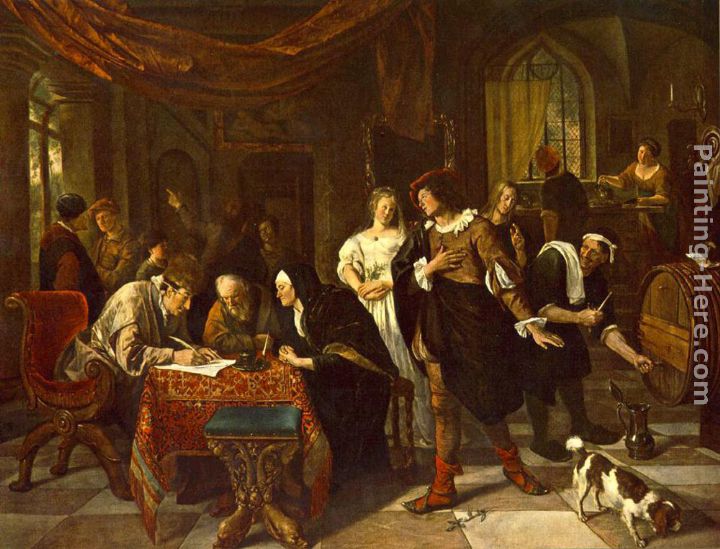 The Marriage painting - Jan Steen The Marriage art painting
